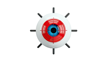 Stylized Eye with Target Reticle and Legs