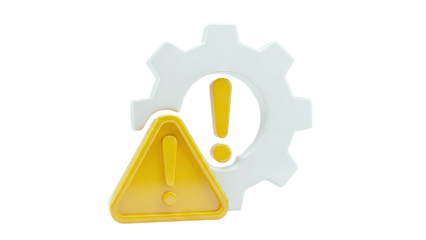 Warning Symbol and Gear Icon
