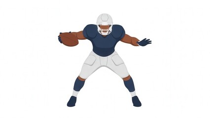Naklejka premium Dynamic Illustration of American Football Player Preparing for Play