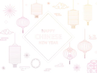 Happy chinese new year celebration with vibrant traditional lanterns and festive elements