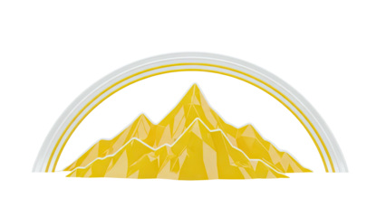 Abstract Yellow Mountains with Arch