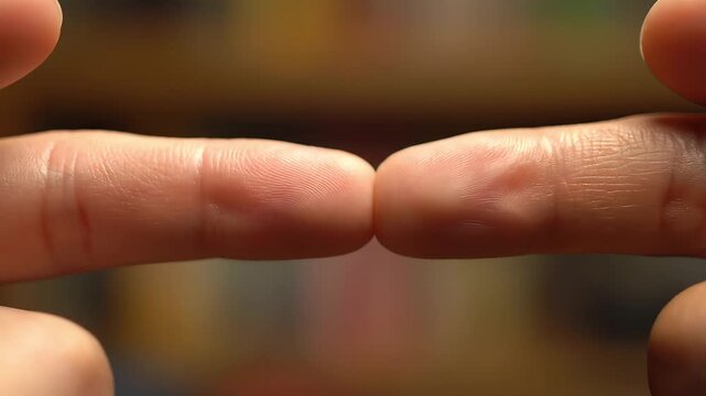 Macro Close Up of Pinky Fingers Touching