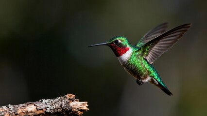 Fototapeta premium Vibrant Hummingbird in Flight