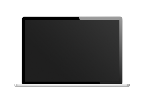 Notebook with black screen mockup transparent png - Powered by Adobe