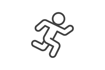 A minimalist vector graphic of a running person in a simple, flat design style