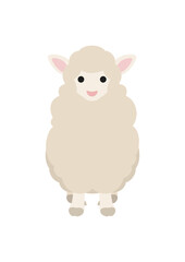 正面から見たひつじのやさしい立ち姿