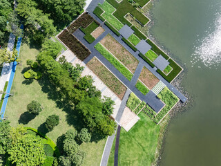 aerial view of public park in shenzhen,china