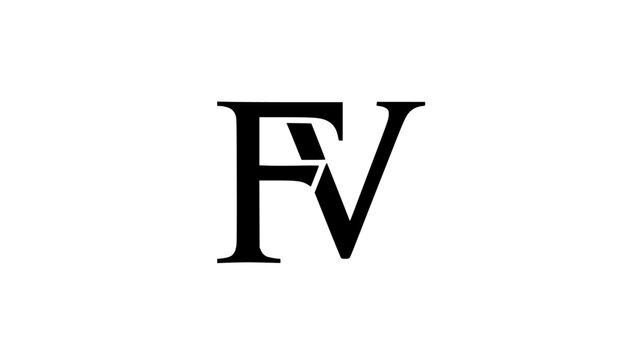 fv monogram black vector logo