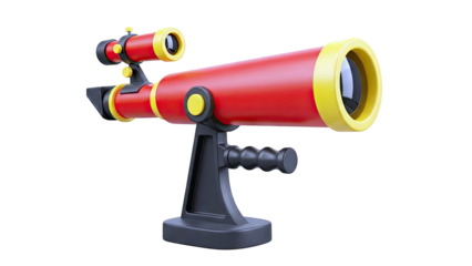 Red and Yellow Cartoon Telescope