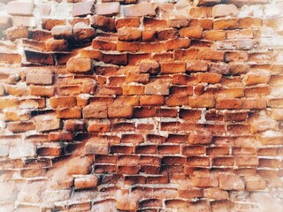 Background pale color old brick wall