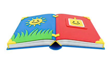 Children's Book with Sun and Smiley Face Decorations