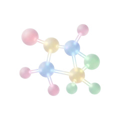 Obraz premium 3D Glassmorphism Molecular Structure Icon - Pharmaceutical & Chem Tech