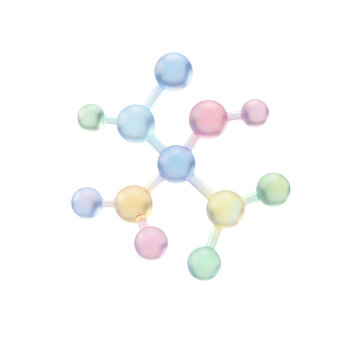 3D Glassmorphism Molecular Structure Icon - Pharmaceutical & Chem Tech