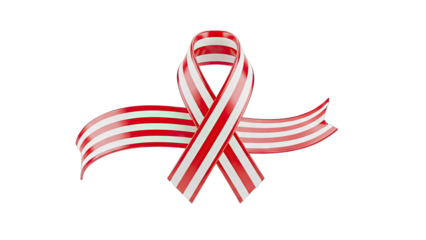 Red and White Striped Awareness Ribbon