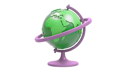 Green Globe on a Gray Stand