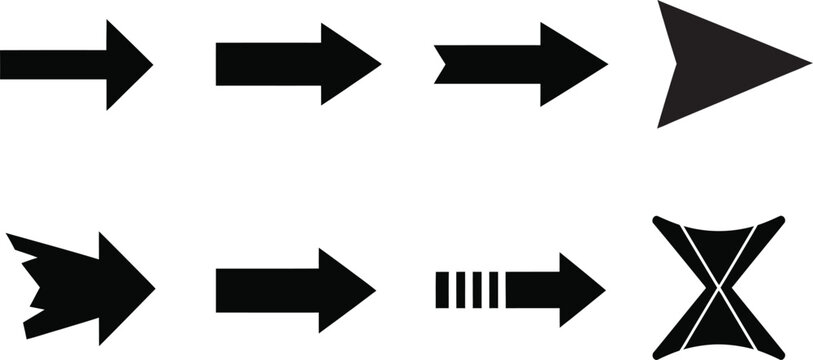 Arrow Silhouette Collection: A diverse compilation of arrow silhouettes, showcasing an array of directional symbols.