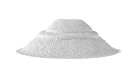 Pile of white powder with layered texture