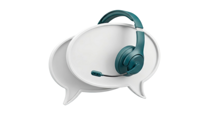 Headset on Chat Bubbles Icon