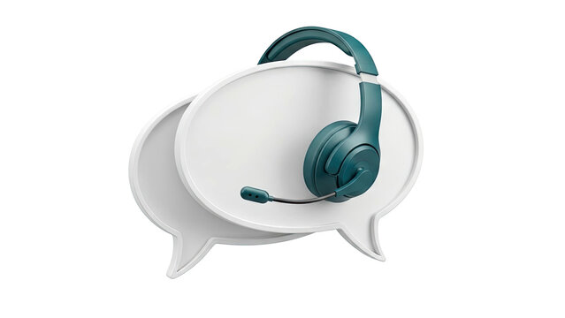 Headset on Chat Bubbles Icon - Powered by Adobe