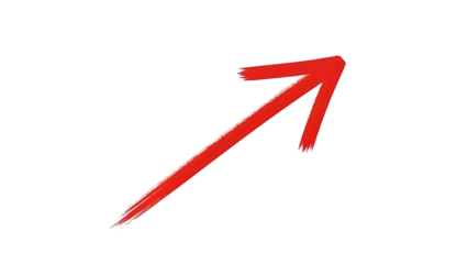 Red arrow pointing upwards and to the right indicating growth or progress
