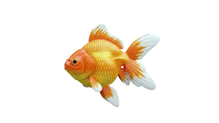 3D Render of a Vivid Orange and White Goldfish