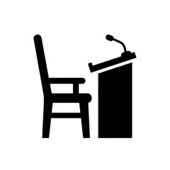 Podium and Chair Icon.