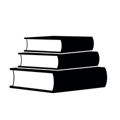 Stack of Books Silhouette Icon.