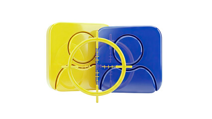 Targeted people icons with crosshairs