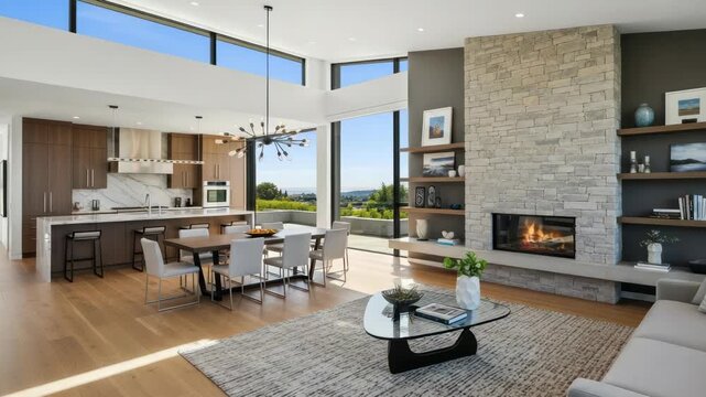 Modern interior design with open layout and natural light