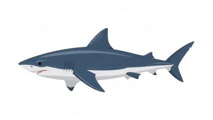 Naklejka premium Realistic Marine Predator Shark Swimming in Ocean Water for Educational or Nature Content