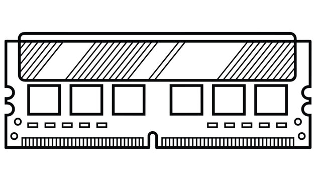 Ram memory computer part vector isolated on transparent background pc device