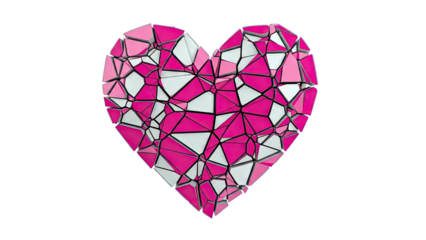 Shattered Pink Heart Sculpture