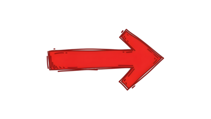 A hand drawn red arrow points to the right on a black background
