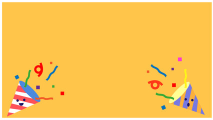 クラッカーが弾ける誕生日パーティーのシンプルな背景イラスト