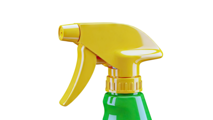 Yellow and green spray bottle trigger with nozzle