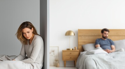 Minimal Relationship Conflict Scene With Strong Copy Space For Counseling Advertising