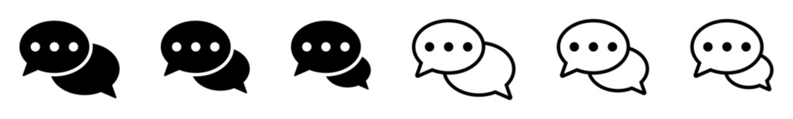 Speech Bubble Chat Icon Set for Messaging, Communication and Conversation Design