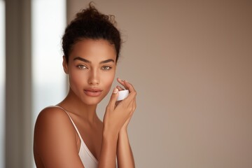 Skincare Advertising Background With Large Copy Space &ndash; Natural Beauty and Facial Treatment Template