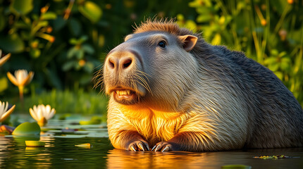 Capybara Calm Pose – World’s Largest Rodent Wildlife Portrait
