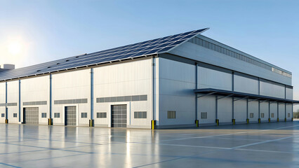 Obraz premium Modern office building with blue sky in the city surrounded by industrial and commercial structures