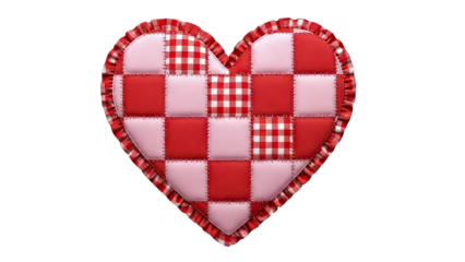 Quilted Heart Decoration with Gingham and Ruffles