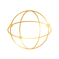 Obraz premium Global network icon png in gold tone