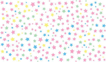 Seamless Cute Pastel Colored Stars Confetti Pattern Vector Background