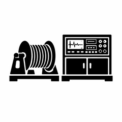 Unidad de registro por cable en blanco y negro © Daniel