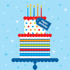 cute birthday cake greeting card design