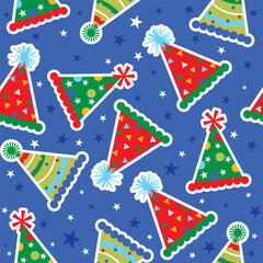 birthday seamless pattern with birthday hat design