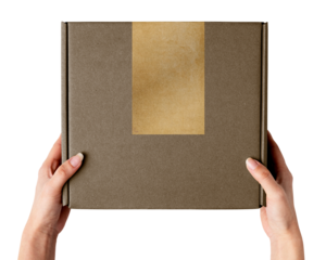 Brown paper box png object, packaging for small business