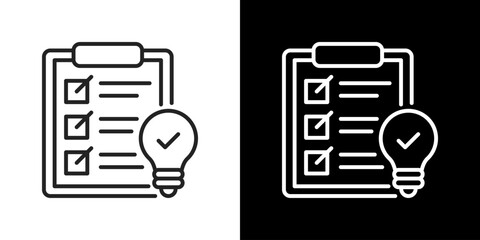 Strategy  Icon Set. Clean Line Design With Light And Dark Versions For Versatile Use 