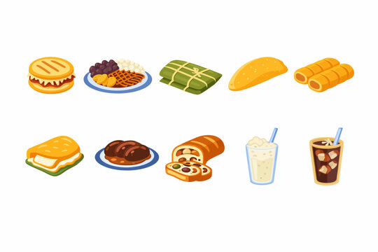 &Iacute;conos de comida venezolana estilizados