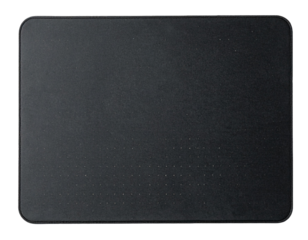 top view of mousepad sheet in black color in rectangle shape isolated on white background